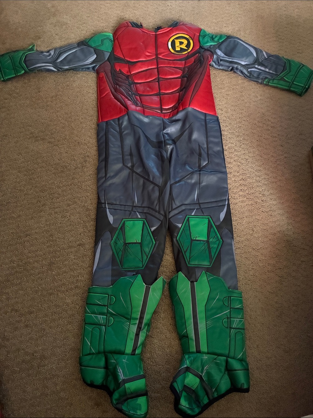 Rubie's Red, Green & Gray Padded Superhero Jumpsuit